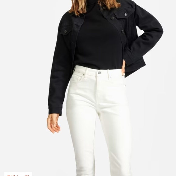 Everlane Like New High-rise Skinny Jeans in White Size 27 Regular - Picture 3 of 8
